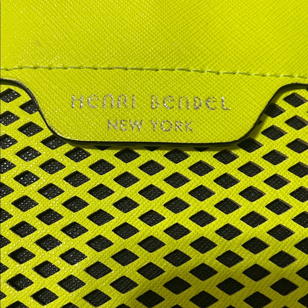 Henri Bendel Rare Neon Yellow Mesh Tote with Silver-Tone Charm - Picture 3 of 15